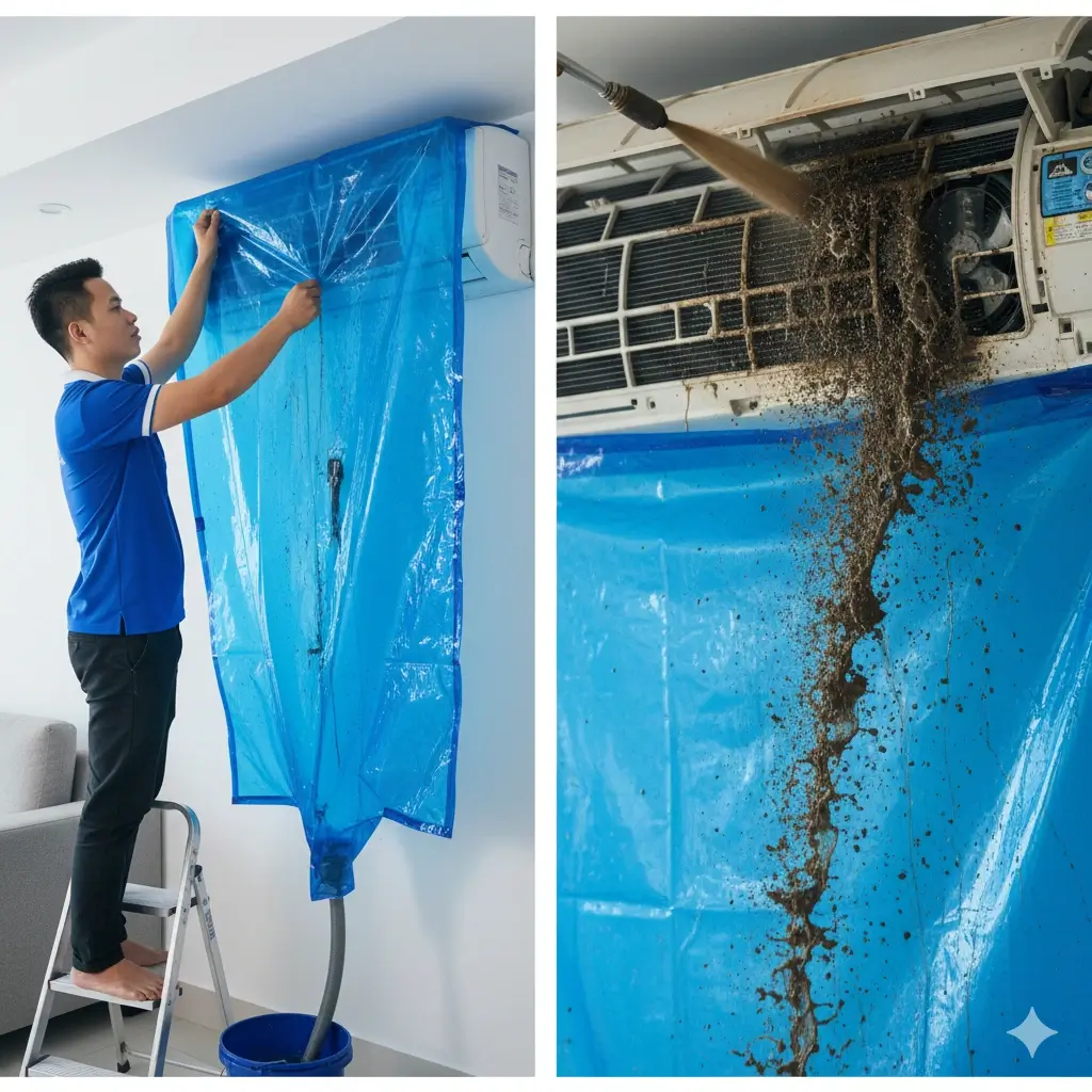 Quy trình vệ sinh máy lạnh 6 bước tiêu chuẩn Sạch 1010