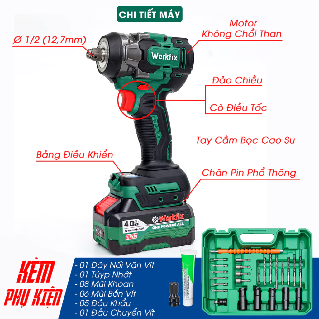 Máy Bắn Bulong 470N Workfix WF-IW470N