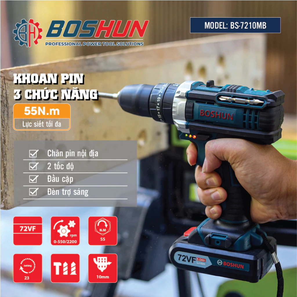 Máy Khoan Pin Boshun