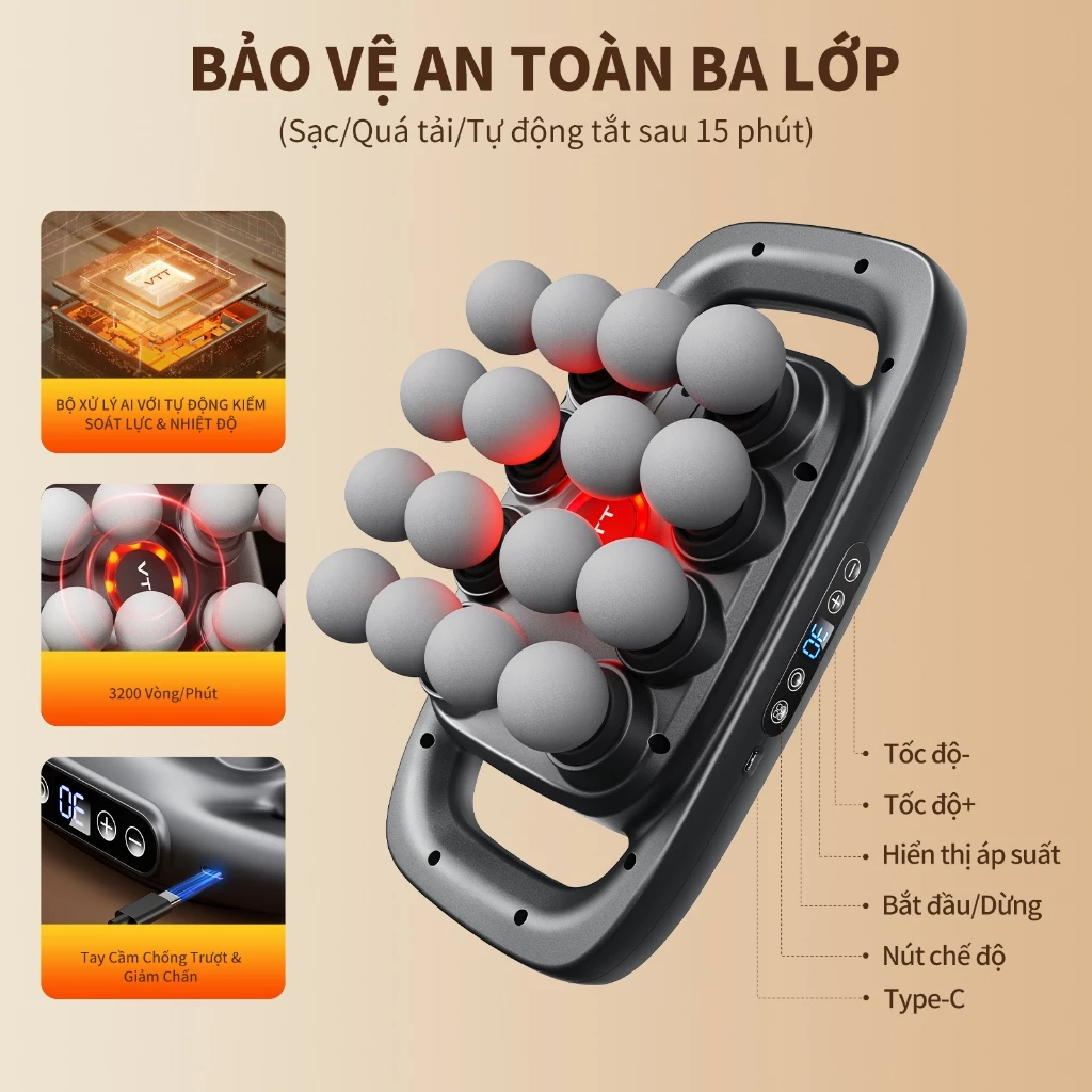 MÁY MASSAGE VTT 16 Đầu
