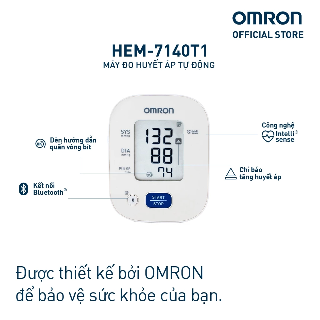 Máy Đo Huyết Áp Bluetooth OMRON HEM-7140T1