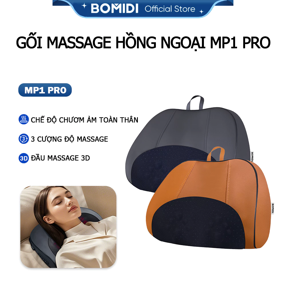 Gối Massage Hồng Ngoại Bomidi MP1 Pro