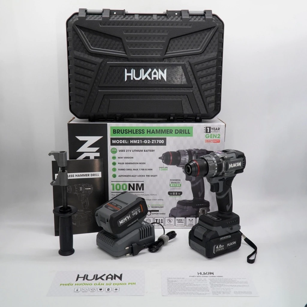 Máy Khoan Pin 13mm Hukan HM21-G2-Z1700