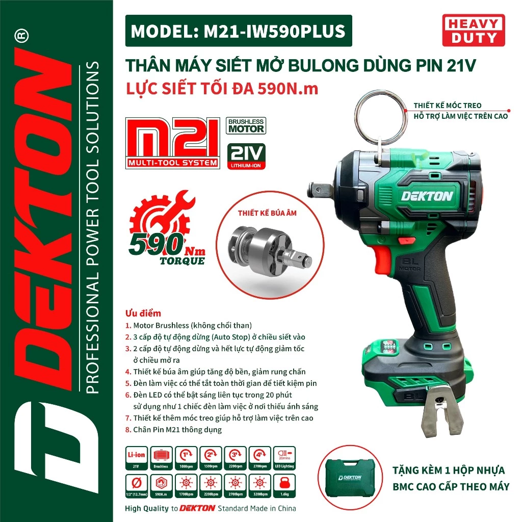 Máy Siết Bulong Dekton M21-IW590PLUS