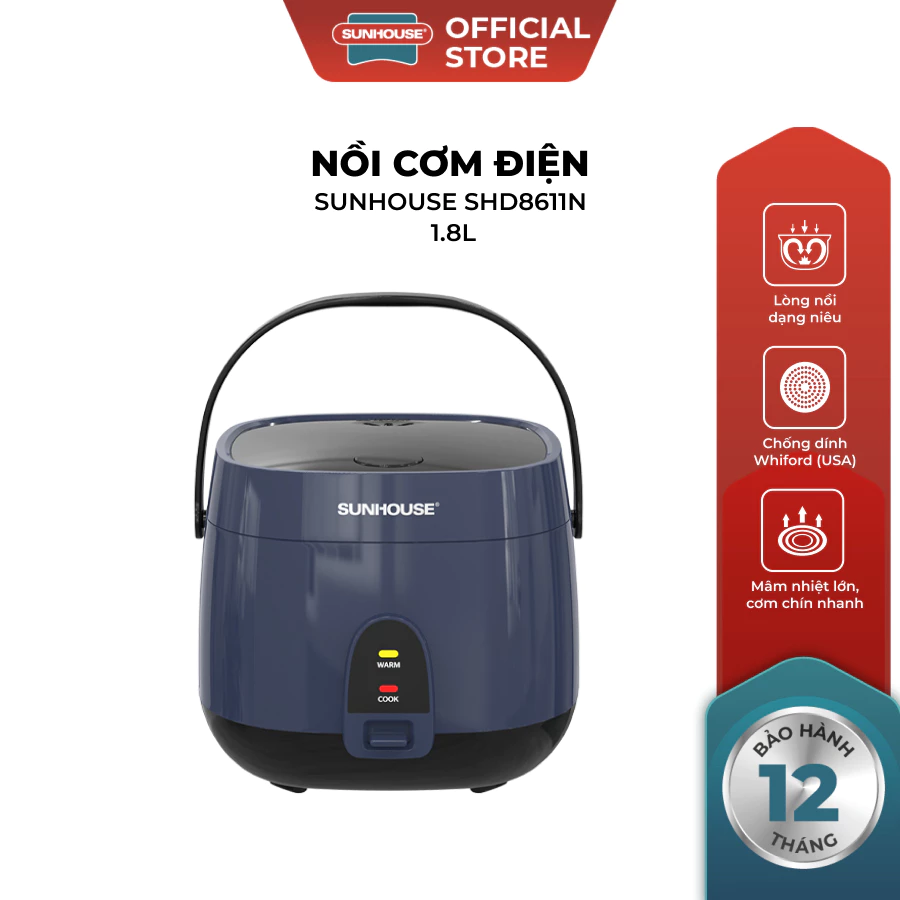 Nồi Cơm Điện Sunhouse SHD8611 1.8L