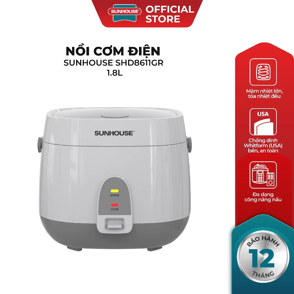 Nồi Cơm Điện Sunhouse SHD8611 1.8L