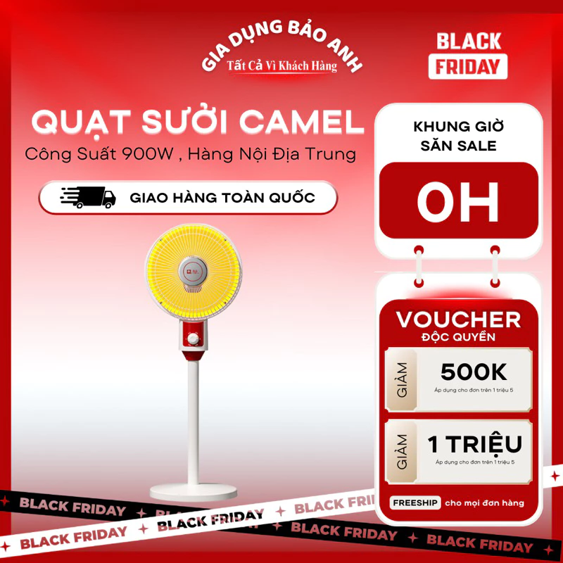 Quạt Sưởi Đứng CAMEL 900W