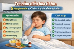Trẻ nằm điều hòa bị ho
