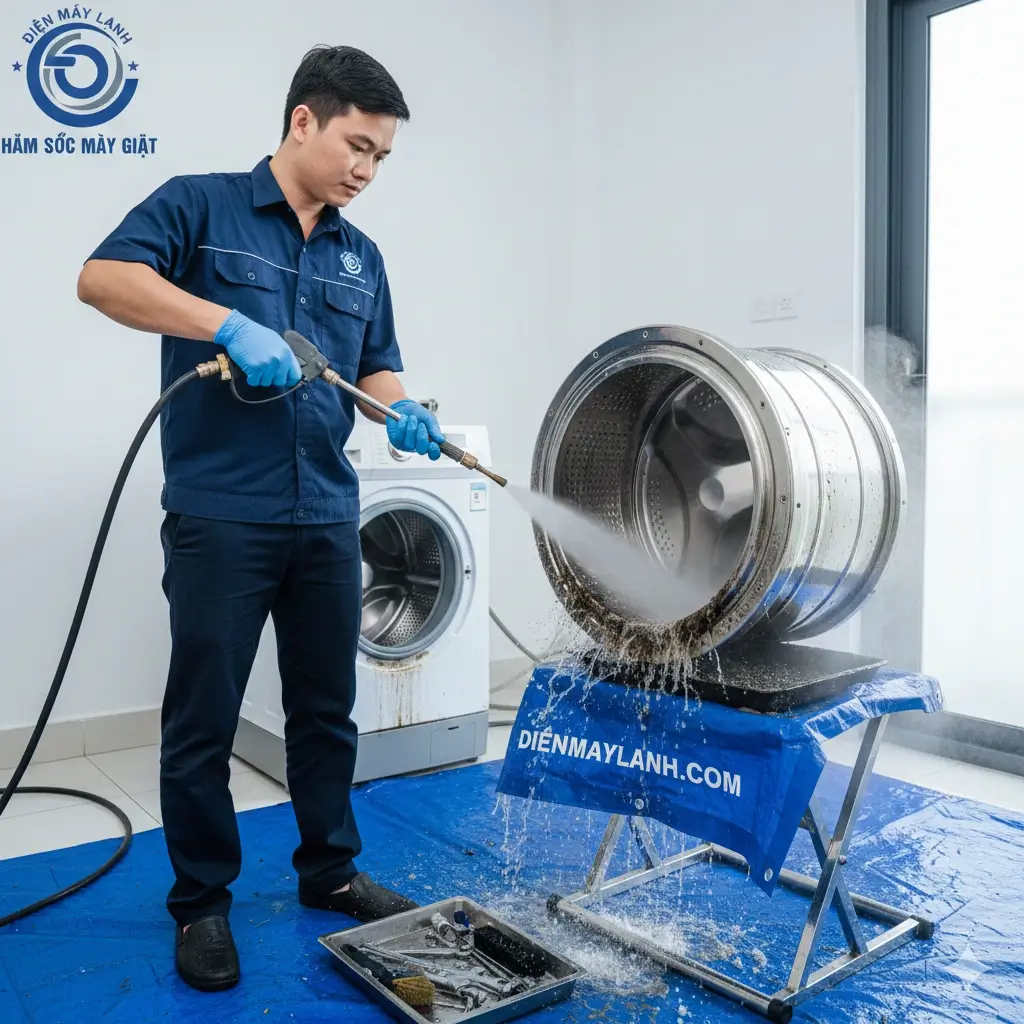 vệ sinh máy giặt Thủ Đức tại Dienmaylanh.com