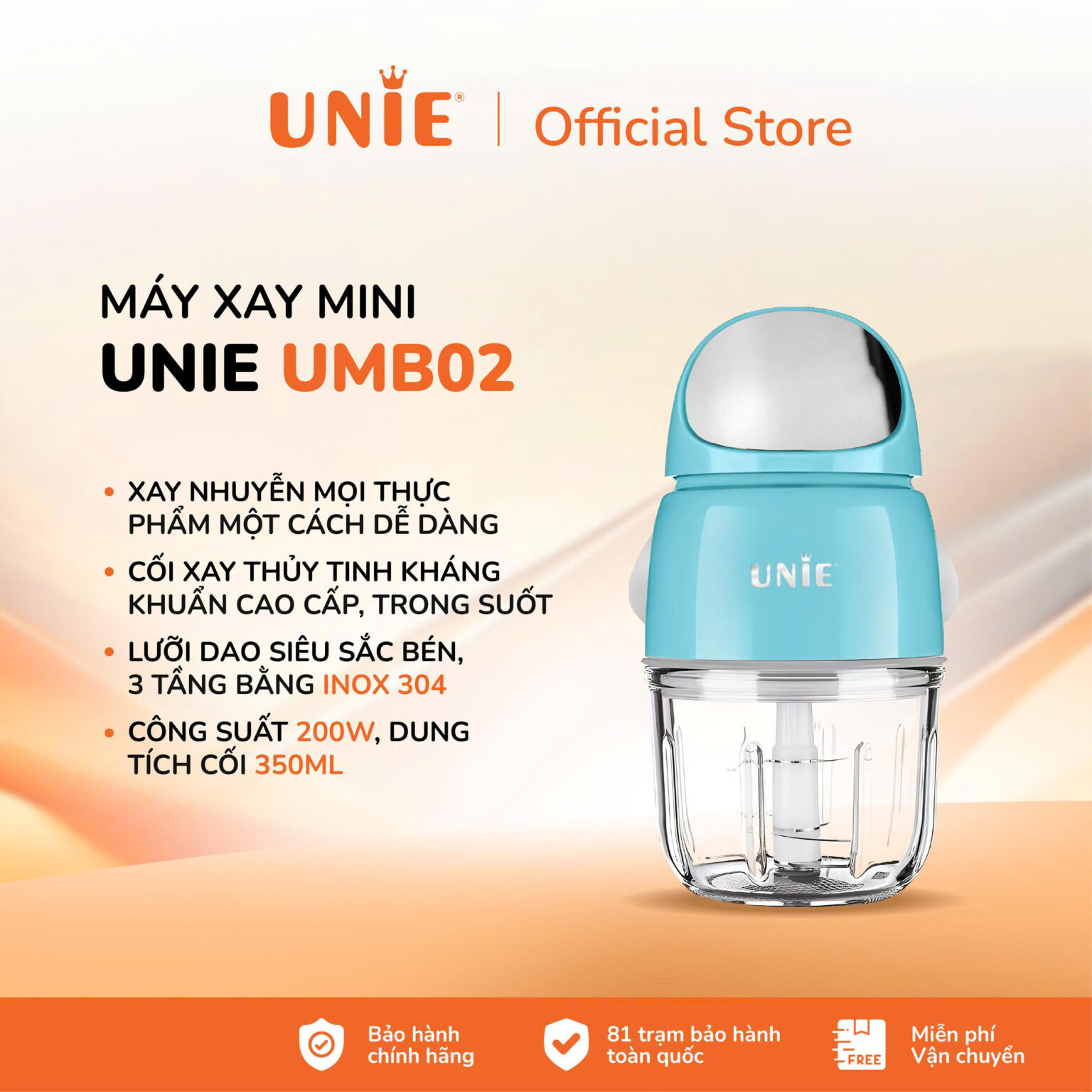Review Máy Xay Đa Năng Cối Thủy Tinh Unie UMB02: Công Suất 200W Vượt Trội