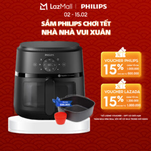 Nồi Chiên Không Dầu Philips NA230/00 (6.2L) - 13 trong 1 - Công Nghệ RapidAir Không Lật - Tặng Bàn Ủi Cầm Tay - Hàng Chính Hãng