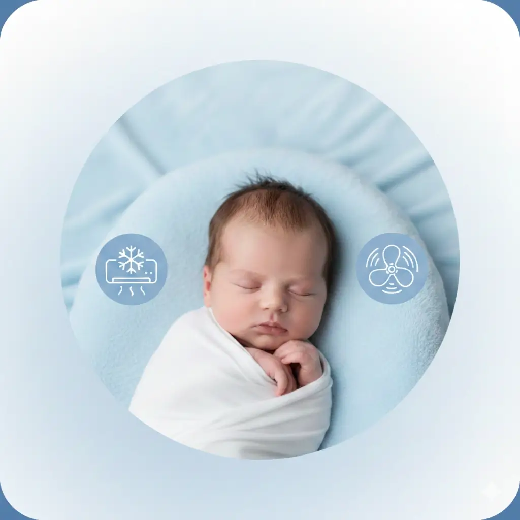 Bật điều hòa và quạt cùng lúc cho trẻ sơ sinh có tốt không 5 Lưu ý vàng từ chuyên gia