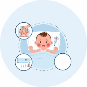 Bé bị sốt nằm điều hòa được không Cách dùng đúng giúp hạ sốt nhanh