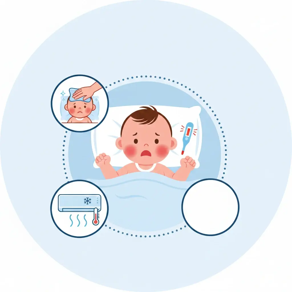 Bé bị sốt nằm điều hòa được không Cách dùng đúng giúp hạ sốt nhanh