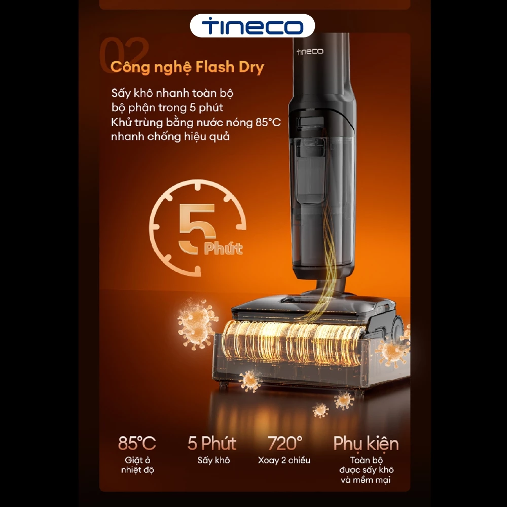 Đánh giá Tineco Floor One S7 Stretch Steam Máy lau sàn hơi nước nóng gập phẳng 180° đầu tiên