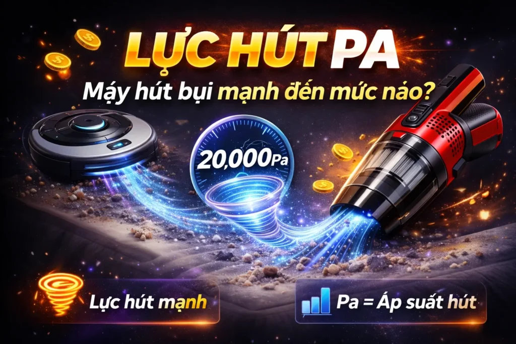 Giải mã nghịch lý máy 20.000PA hút yếu hơn 15.000PA