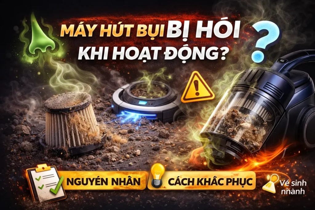 Máy hút bụi bị hôi khi hoạt động Nguyên nhân và cách xử lý triệt để
