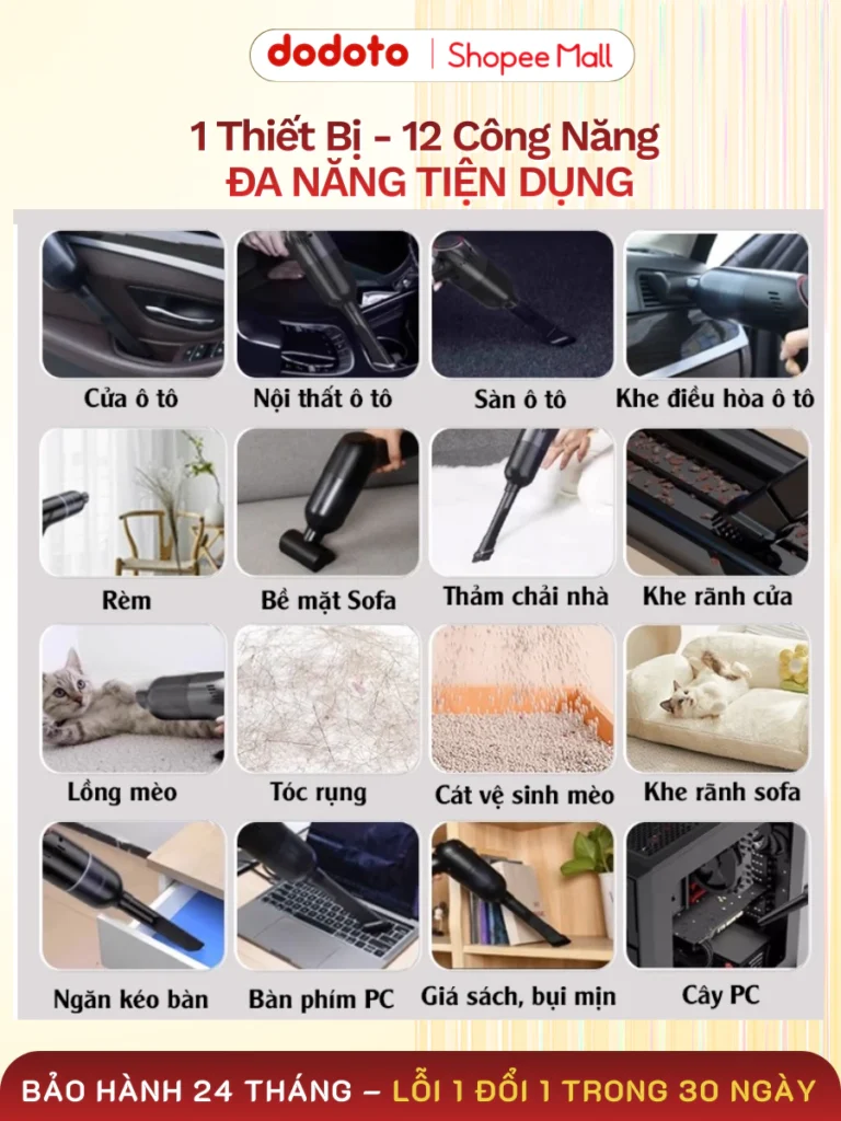 Review Máy Hút Bụi Dodoto Lux Air V3 Lực Hút 25.000Pa Có Thật Không