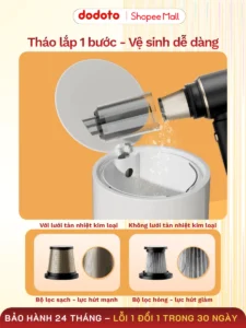 Review Máy Hút Bụi Dodoto Lux Air V3 Lực Hút 25.000Pa Có Thật Không