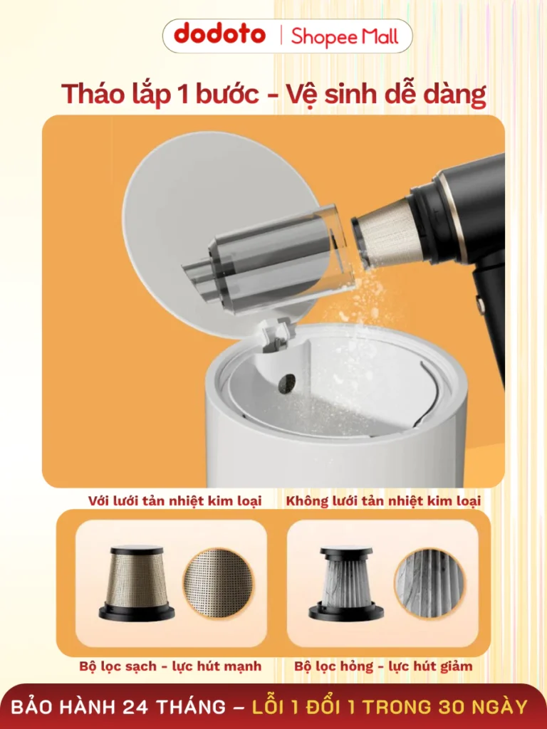 Review Máy Hút Bụi Dodoto Lux Air V3 Lực Hút 25.000Pa Có Thật Không