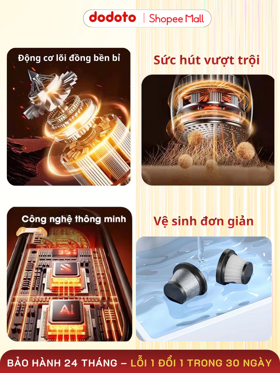 Review Máy Hút Bụi Dodoto Lux Air V3 Lực Hút 25.000Pa Có Thật Không