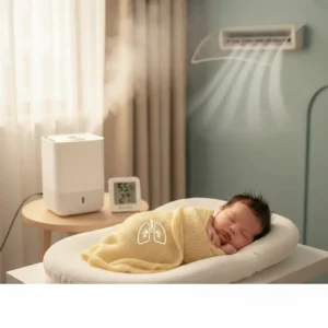 Trẻ sơ sinh nằm điều hòa bị ho có đờm Nguyên nhân & Cách xử lý