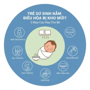 Trẻ sơ sinh nằm điều hòa có bị khô mũi không 5 mẹo cực hay cho bé