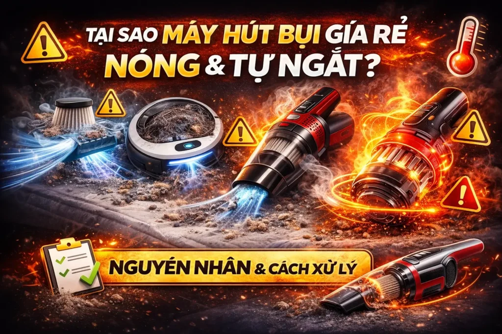 Tại sao máy hút bụi Shopee giá rẻ hay bị nóng và ngắt? Cách khắc phục triệt để