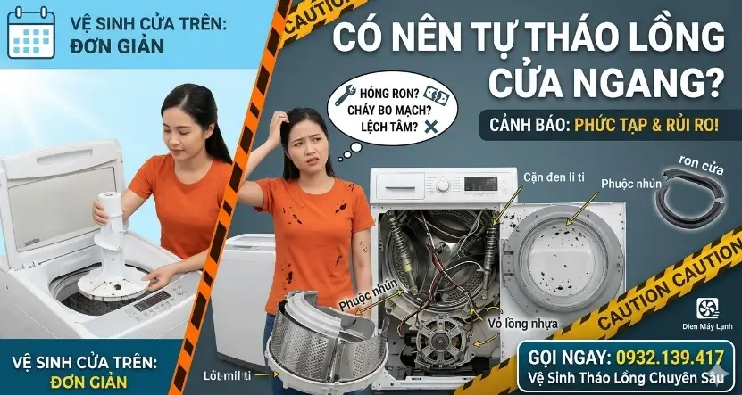 Có Nên Tự Tháo Lồng Máy Giặt Cửa Ngang Tại Nhà Không (Sự Thật)