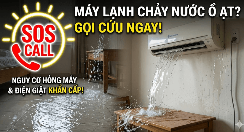Máy Lạnh Chảy Nước Ròng Ròng Vào Nhà