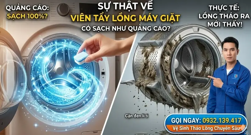 Sự Thật Về Viên Tẩy Lồng Máy Giặt Có Sạch Như Quảng Cáo
