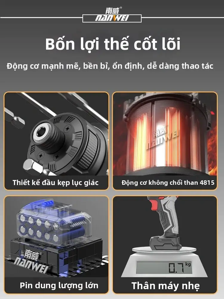 Top 1 máy bắn vít thạch cao Nanwei nhỏ gọn