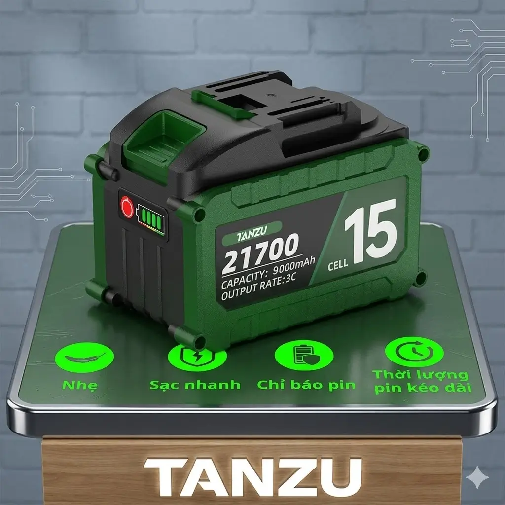 Đánh giá Pin TANZU 21V 21700 Có Thực Sự Mạnh Hơn Pin 18650