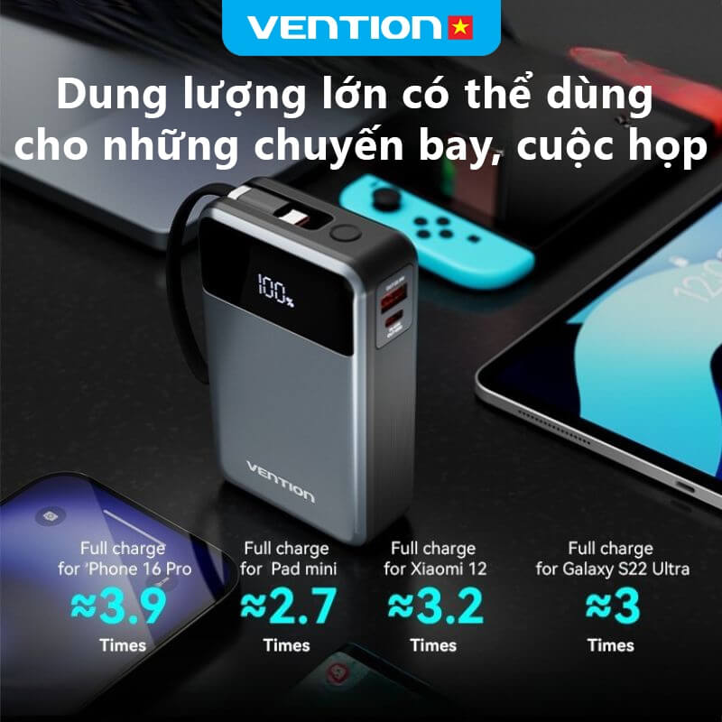 Đánh Giá Sạc Dự Phòng Vention 65W 20000mAh Chi Tiết Nhất