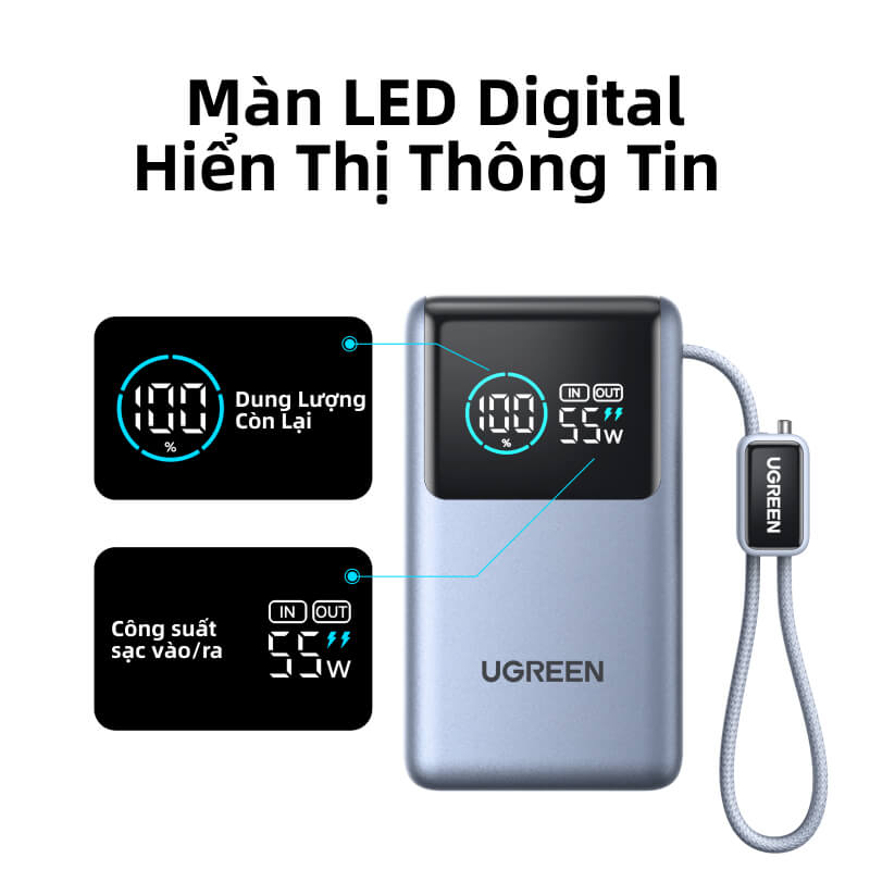Review Sạc Dự Phòng Ugreen 55w 10000mAh: Đỉnh Cao SFC 2.0