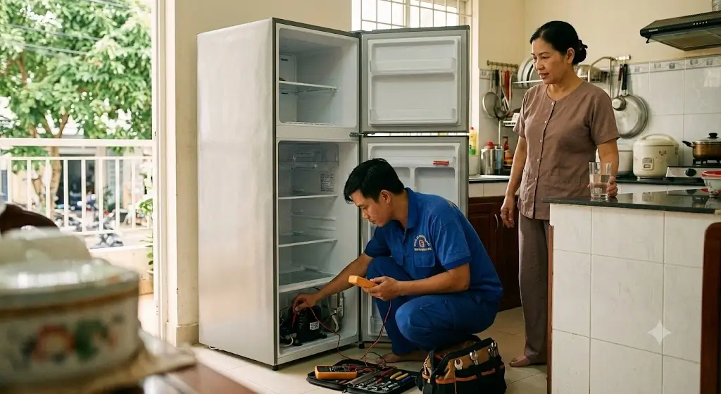 Thợ sửa tủ lạnh Quận 9 kiểm tra thiết bị tận nhà cho khách hàng