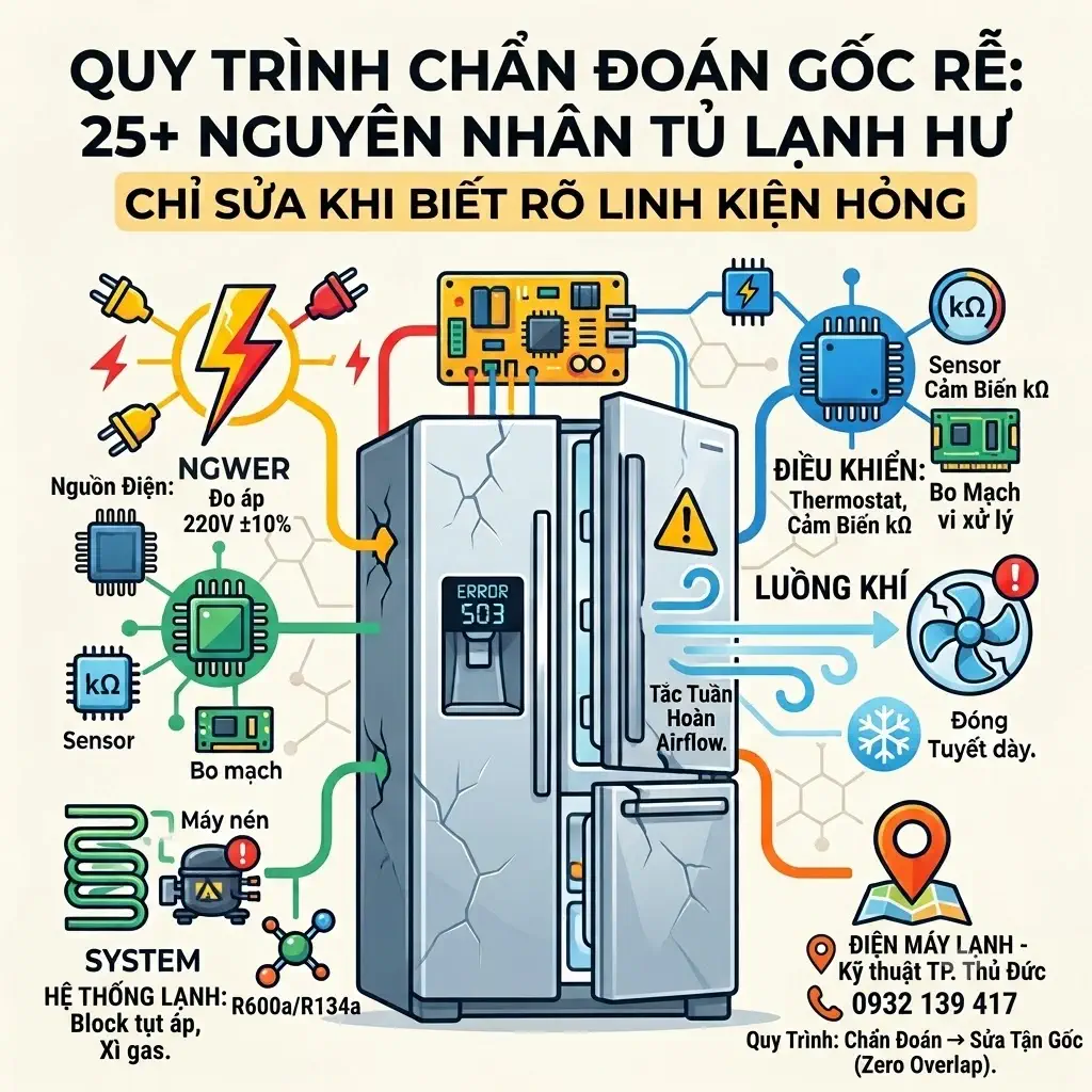 Cách Kiểm Tra Tủ Lạnh Tại Nhà: 30+ Bước Chẩn Đoán Lỗi Trước Khi Gọi Thợ