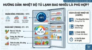 Nhiệt Độ Tủ Lạnh Bao Nhiêu Là Phù Hợp? Ngăn Mát, Ngăn Đông & Cách Cài Đặt